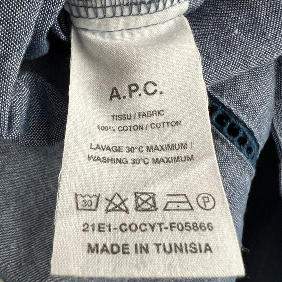 A.P.C. Maeve Chambray Dress Cotton size FR 40, US 6/8 - Picture 4 of 7